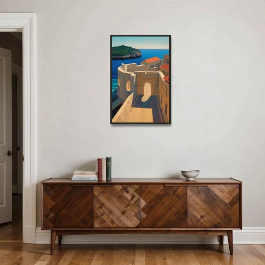 Pile Gate Majesty - Black Framed Canvas Wall Art - Coffee Table - 24x36