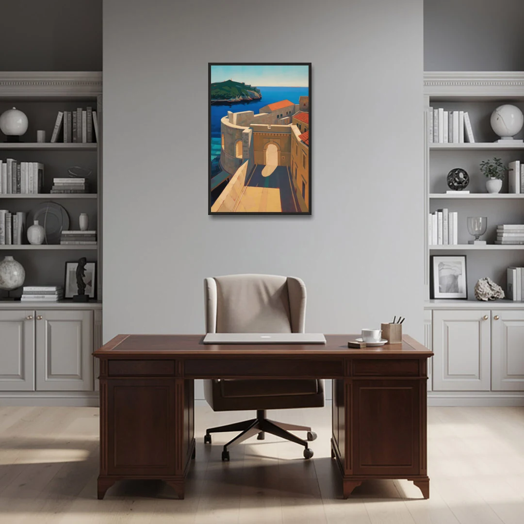 Pile Gate Majesty - Black Framed Canvas Wall Art - Office - 24x36