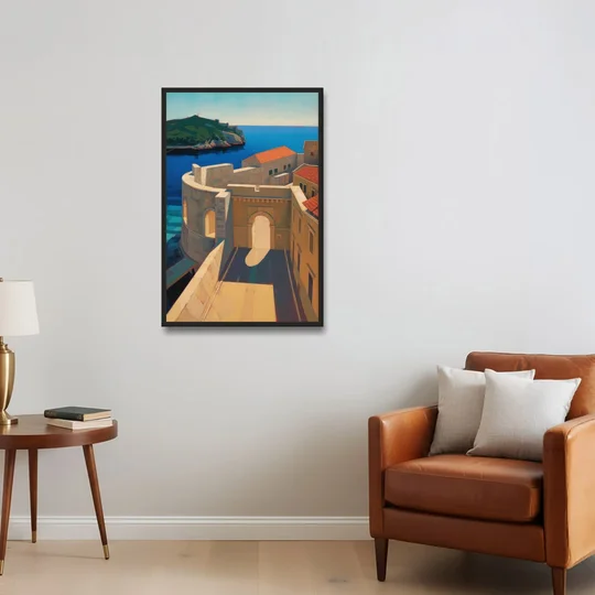 Pile Gate Majesty - Black Framed Canvas Wall Art - Sofa - 24x36