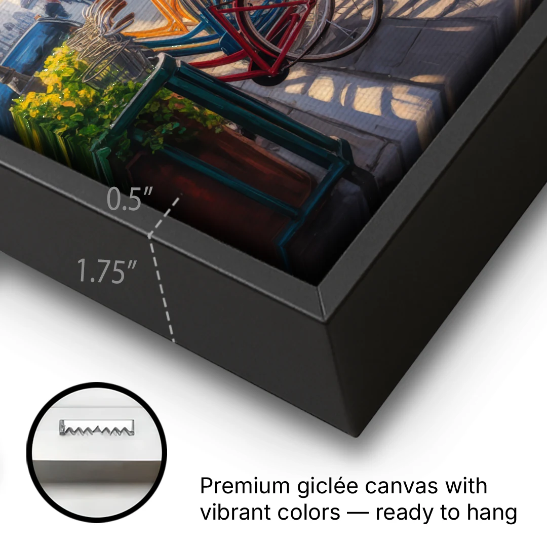 Pinacoteca Brilliance - Black Framed Canvas Wall Art - Gallery Wrap Corner