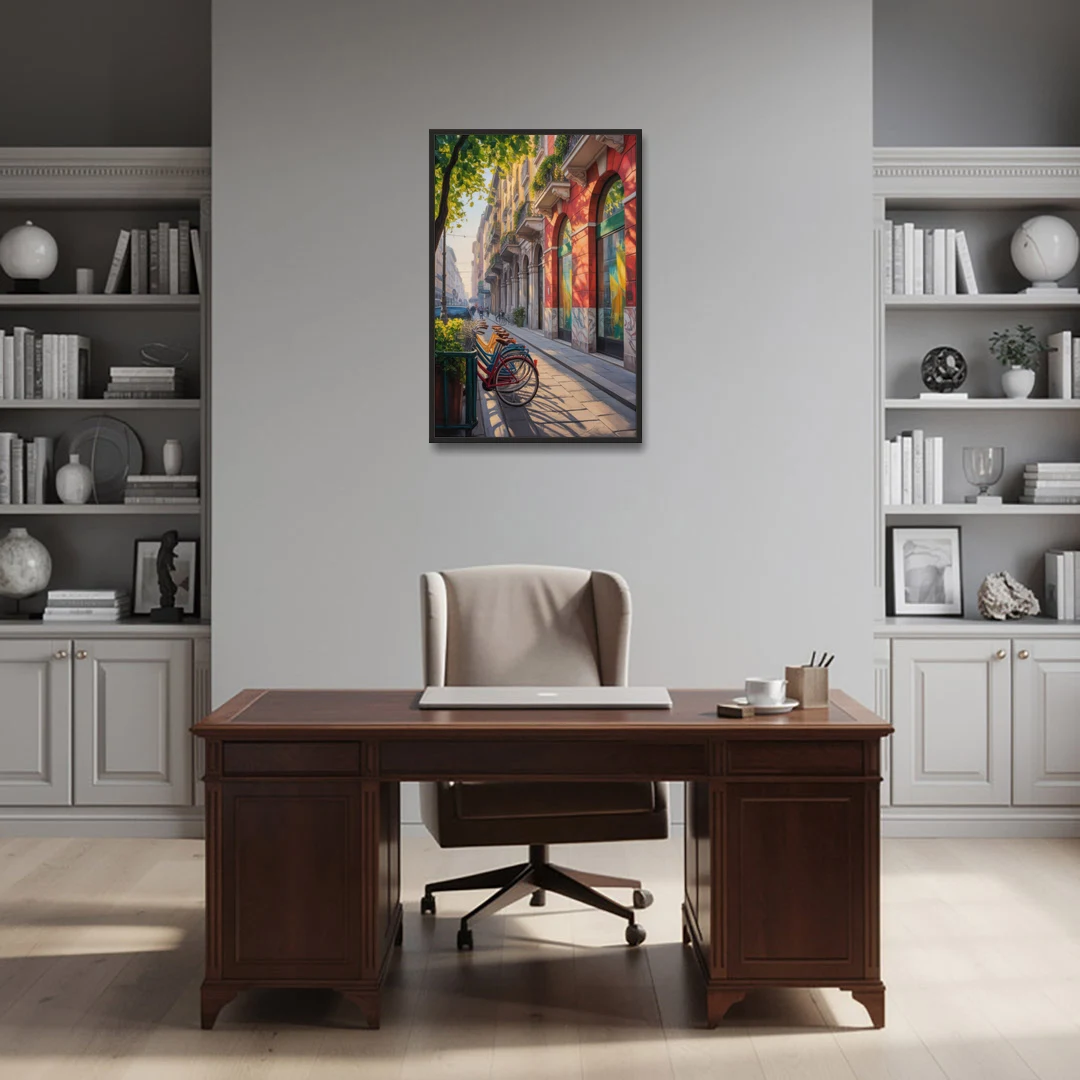 Pinacoteca Brilliance - Black Framed Canvas Wall Art - Office - 24x36