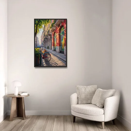 Pinacoteca Brilliance - Black Framed Canvas Wall Art - Sofa - 24x36