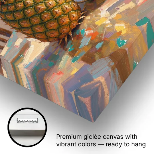 Pineapple and Papaya at Dusk for the Dining Room - Canvas Wall Art - Gallery Wrap Corner