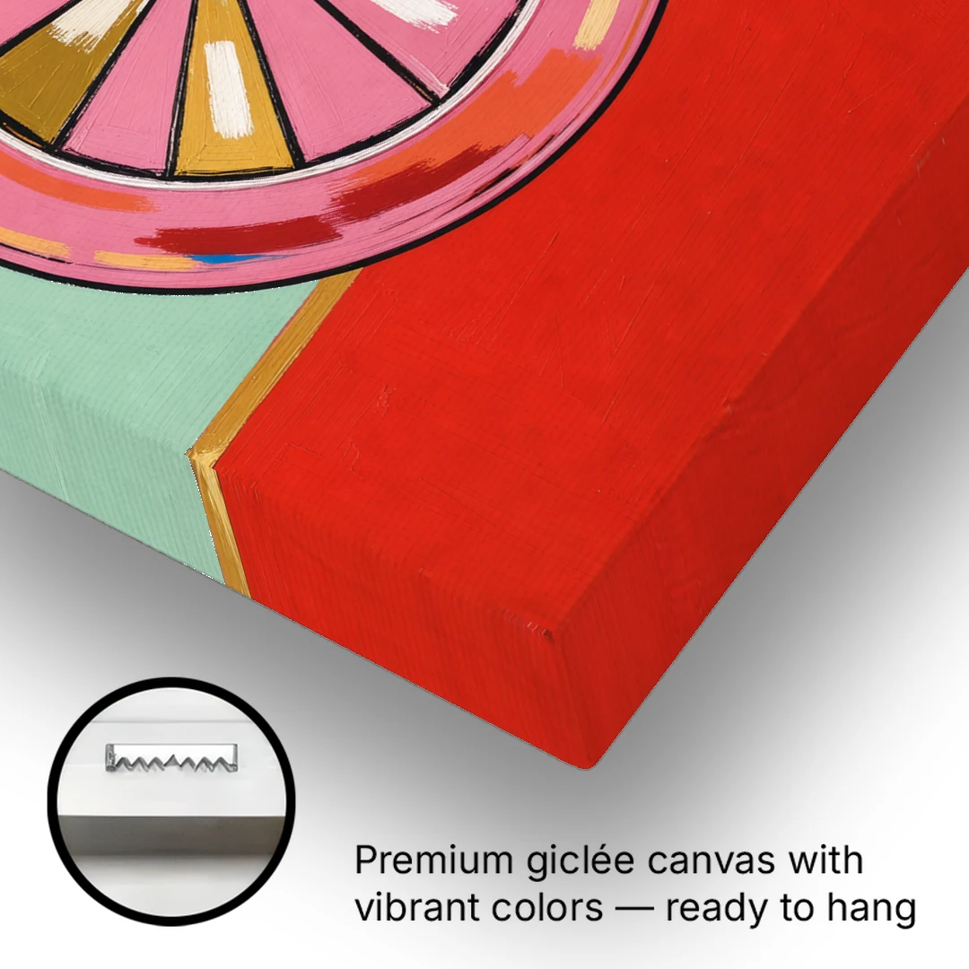 Pink Christmas Wall Art of a Glass Reflector Ornament - Canvas Wall Art - Gallery Wrap Corner