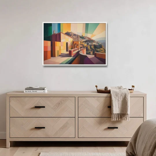 Pípila Overlook - White Framed Canvas Wall Art - Coffee Table - 36x24