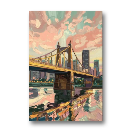 Pittsburgh Bridges and Rivers - Canvas Wall Art - Front