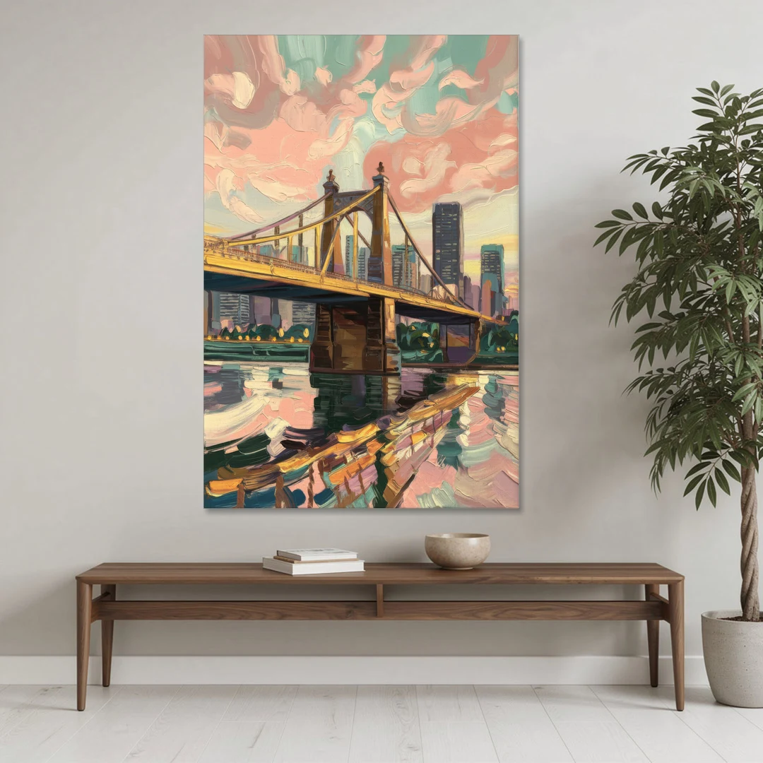 Pittsburgh Bridges and Rivers - Canvas Wall Art - Coffee Table - 40x60