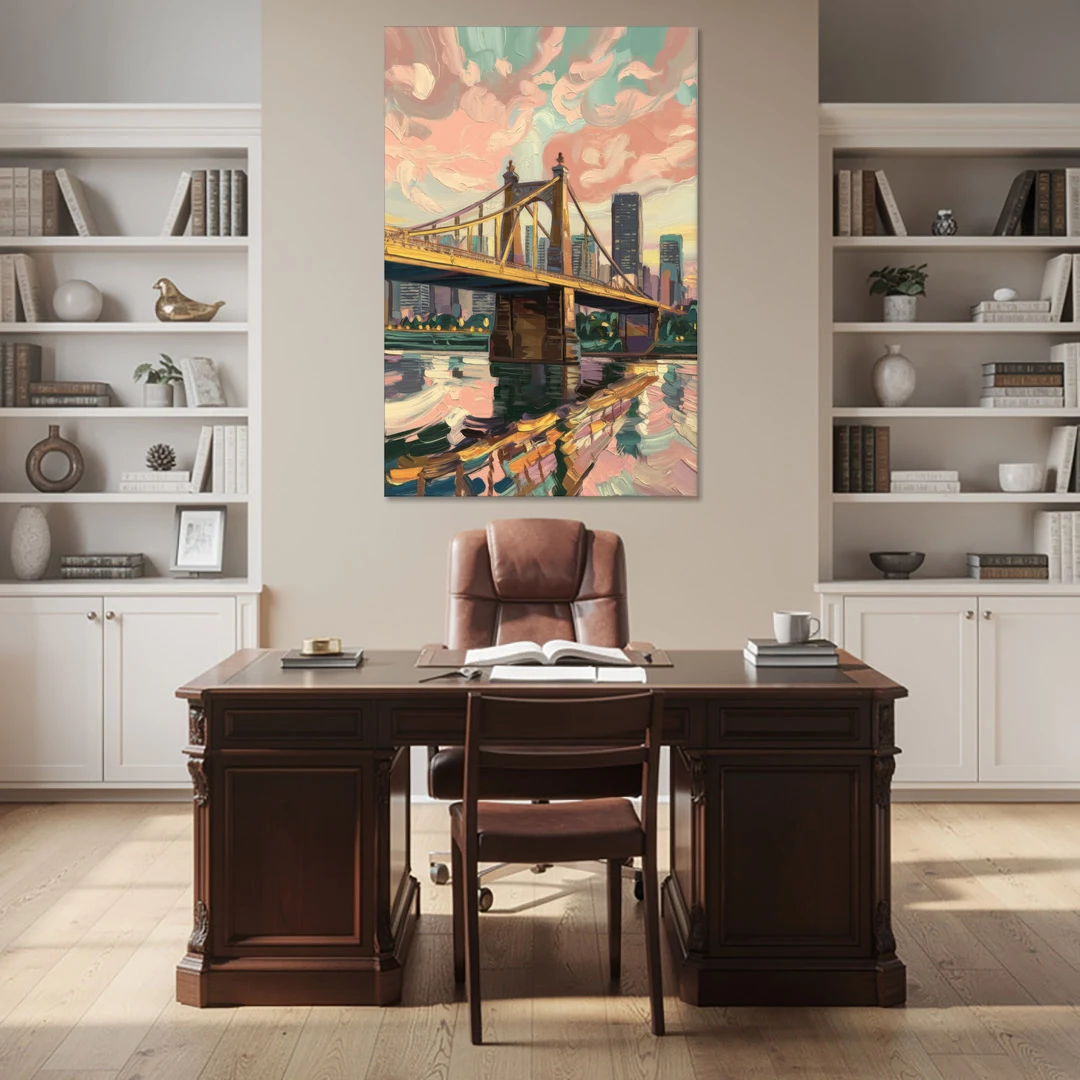 Pittsburgh Bridges and Rivers - Canvas Wall Art - Office - 40x60