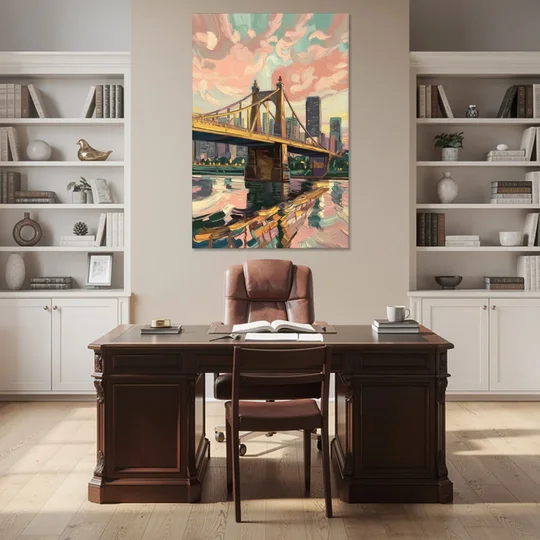 Pittsburgh Bridges and Rivers - Canvas Wall Art - Office - 40x60