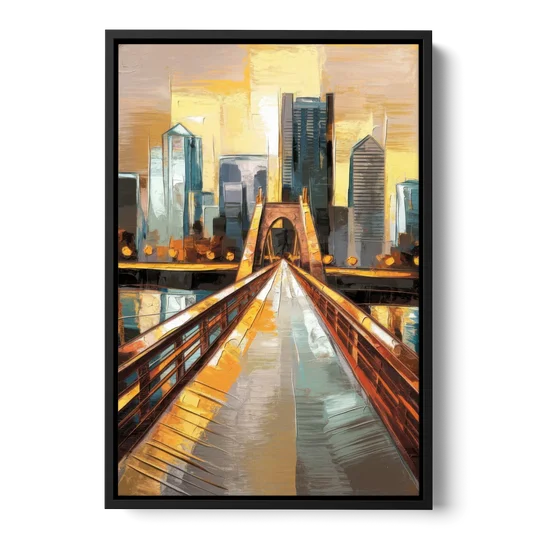 Pittsburgh City of Bridges - Black Framed Canvas Wall Art - Front