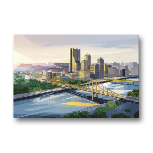 Pittsburgh Golden Triangle View - Canvas Wall Art - Front
