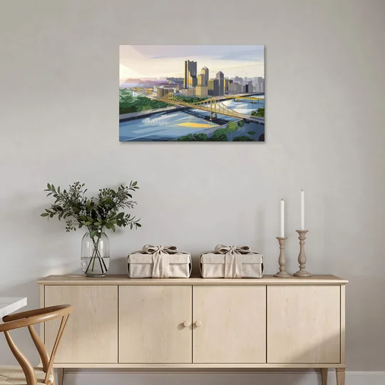Pittsburgh Golden Triangle View - Canvas Wall Art - Coffee Table - 36x24