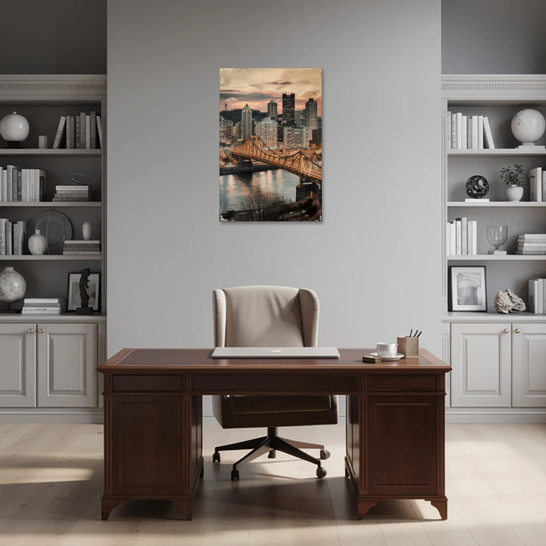 Pittsburgh Historic Landmarks - Canvas Wall Art - Office - 24x36