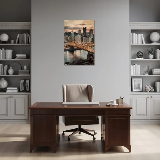 Pittsburgh Historic Landmarks - Canvas Wall Art - Office - 24x36