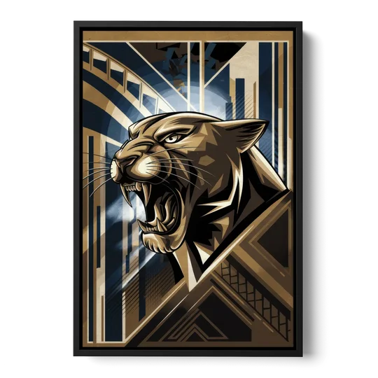 Pittsburgh Panthers Spirit - Black Framed Canvas Wall Art - Front