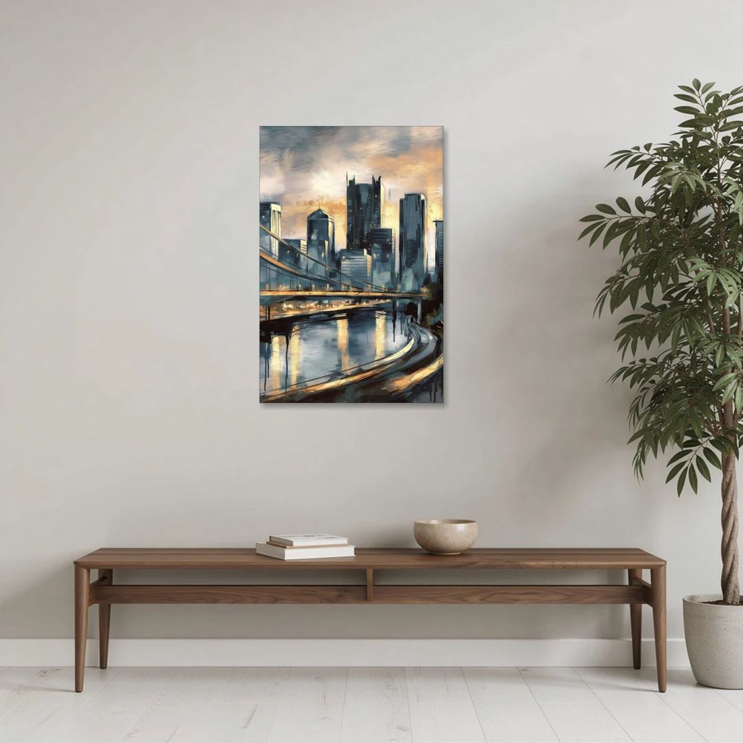 Pittsburgh Urban Aesthetic - Canvas Wall Art - Coffee Table - 24x36