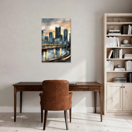 Pittsburgh Urban Aesthetic - Canvas Wall Art - Office - 24x36