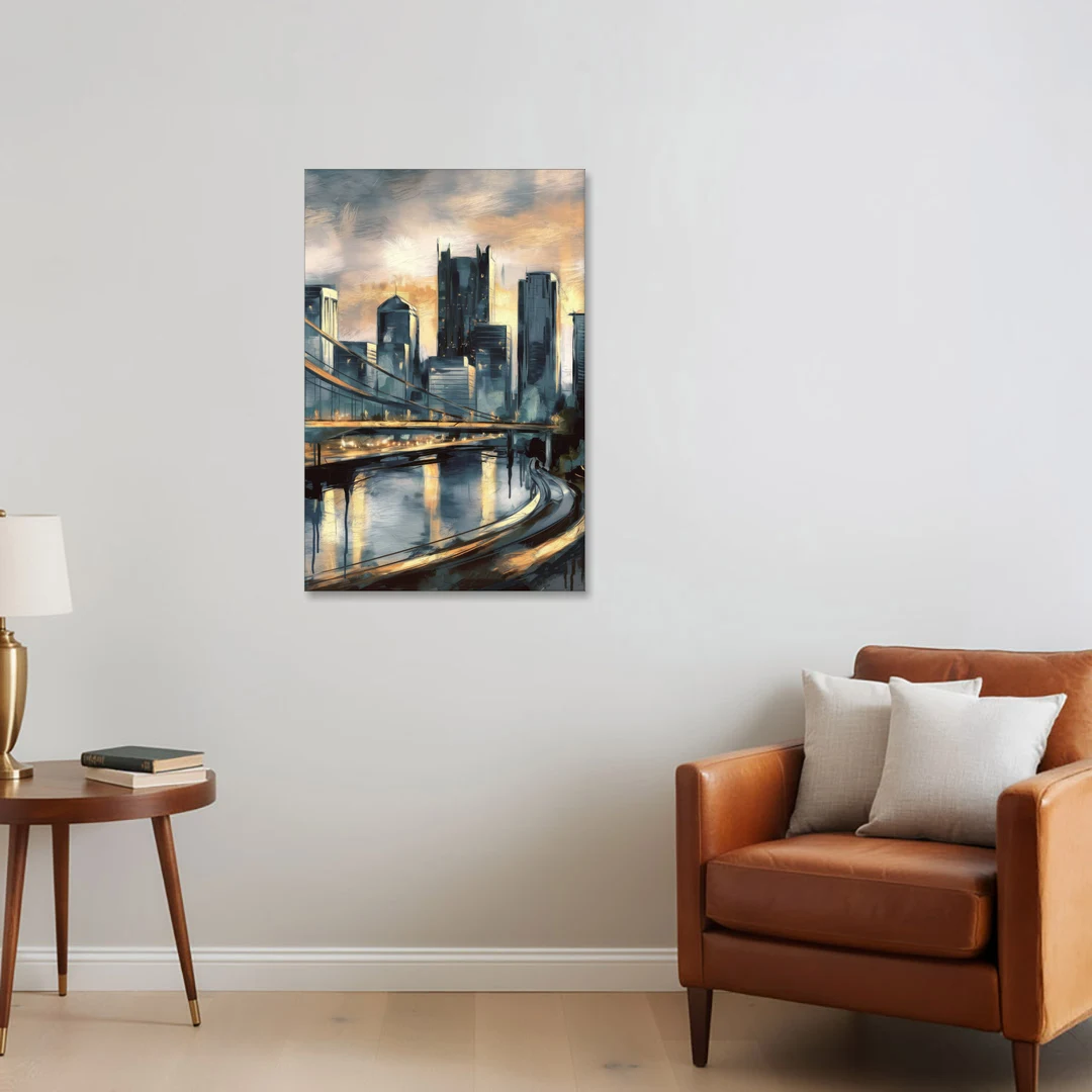 Pittsburgh Urban Aesthetic - Canvas Wall Art - Sofa - 24x36