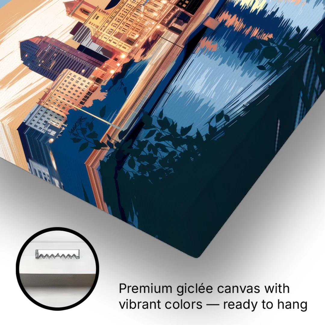 Pittsburgh Urban Aesthetic View - Canvas Wall Art - Gallery Wrap Corner