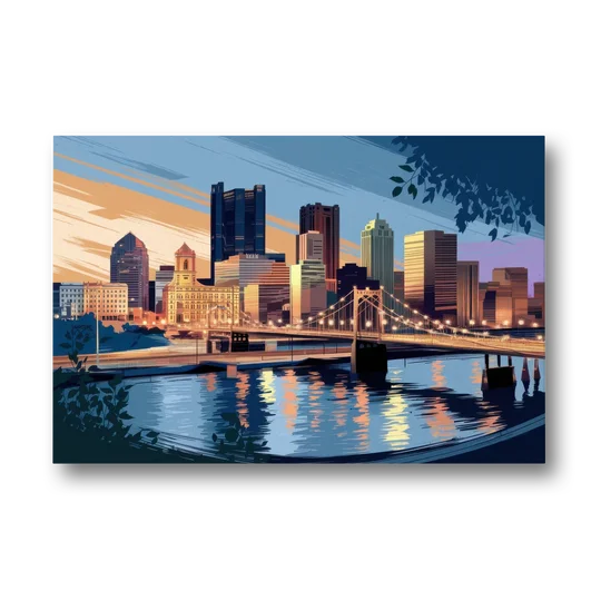 Pittsburgh Urban Aesthetic View - Canvas Wall Art - Front