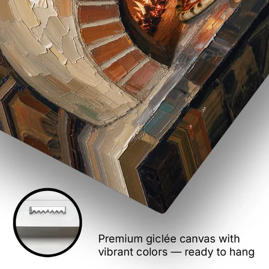 Pizza Restaurant Decor with a Brick Oven Glow - Canvas Wall Art - Gallery Wrap Corner