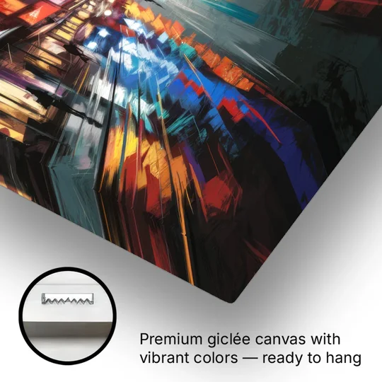 Plano Nightlife Glow Neon - Canvas Wall Art - Gallery Wrap Corner