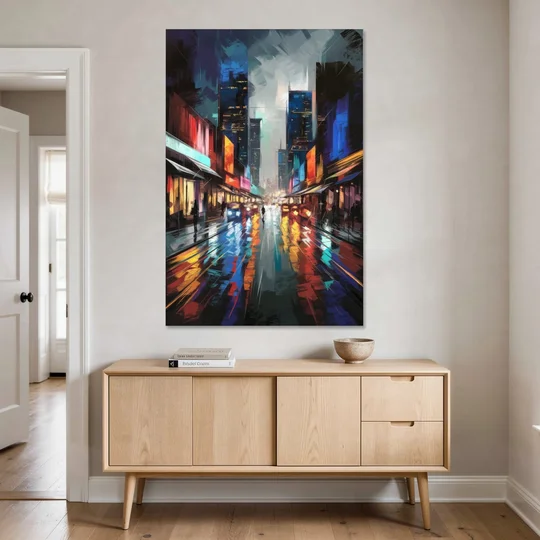 Plano Nightlife Glow Neon - Canvas Wall Art - Coffee Table - 40x60