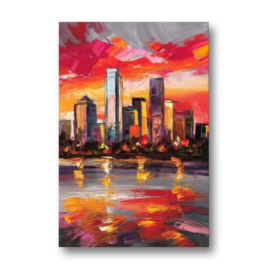 Plano Skyline Sunset - Canvas Wall Art - Front