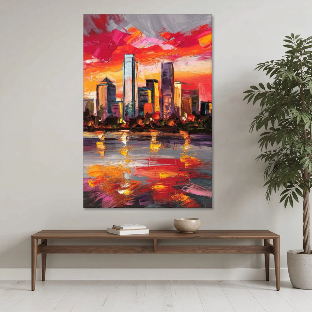 Plano Skyline Sunset - Canvas Wall Art - Coffee Table - 40x60