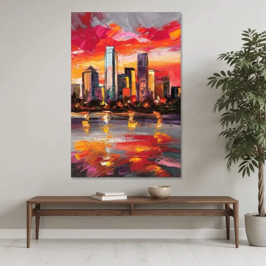 Plano Skyline Sunset - Canvas Wall Art - Coffee Table - 40x60