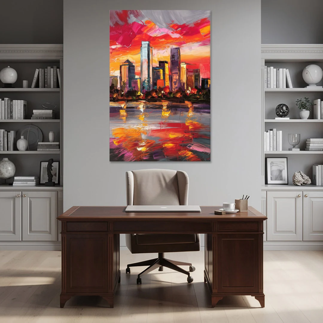 Plano Skyline Sunset - Canvas Wall Art - Office - 40x60