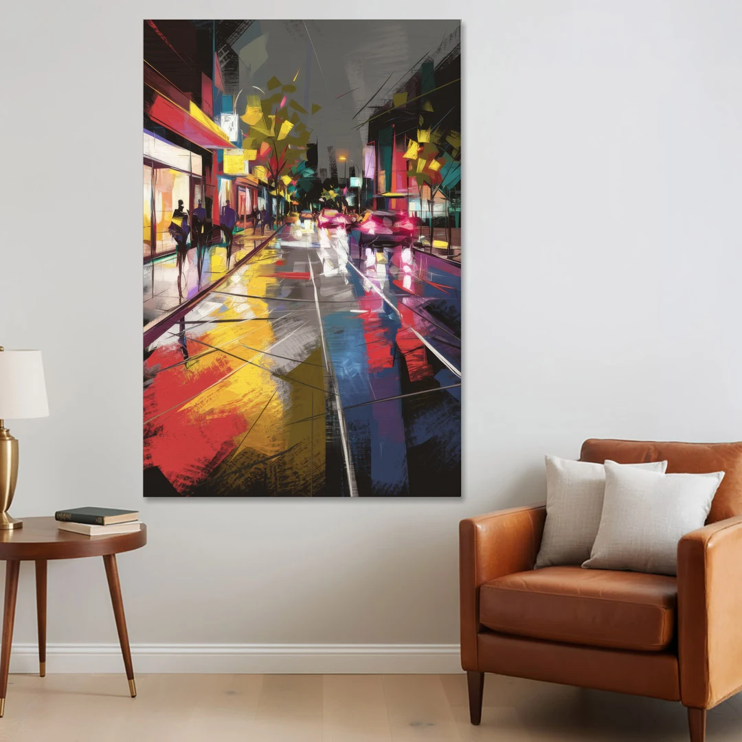 Plano Vibrant Streets - Canvas Wall Art - Sofa - 40x60