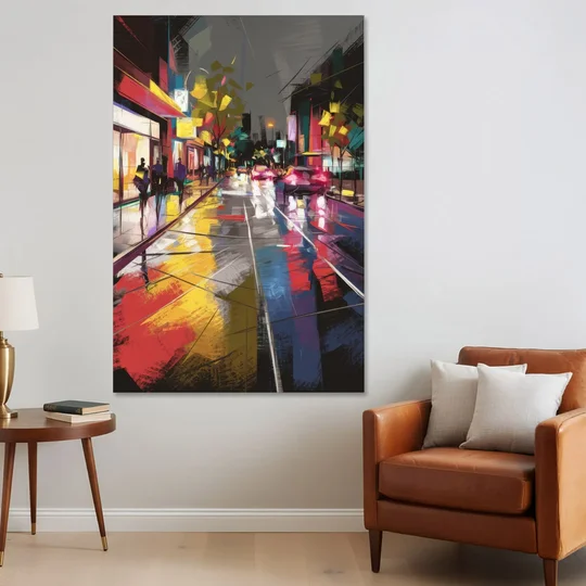 Plano Vibrant Streets - Canvas Wall Art - Sofa - 40x60