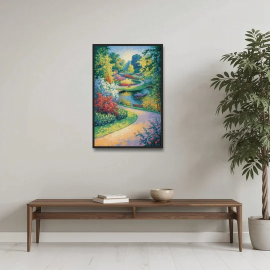 Planten un Blomen Bliss - Black Framed Canvas Wall Art - Coffee Table - 24x36
