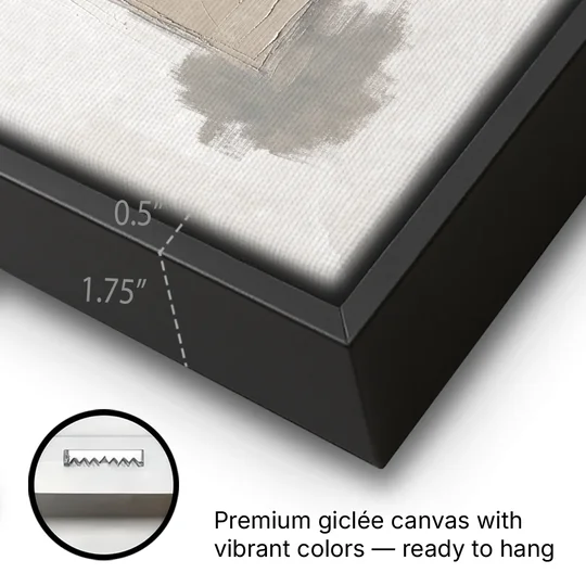 Plaster Texture Wall Art with Terracotta Shadow - Black Framed Canvas Wall Art - Gallery Wrap Corner