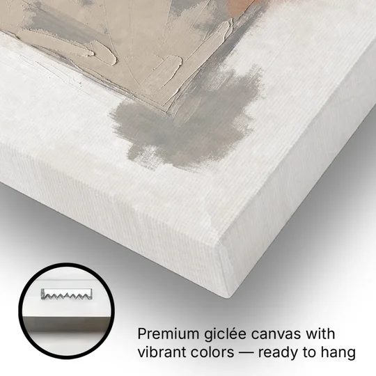 Plaster Texture Wall Art with Terracotta Shadow - Canvas Wall Art - Gallery Wrap Corner