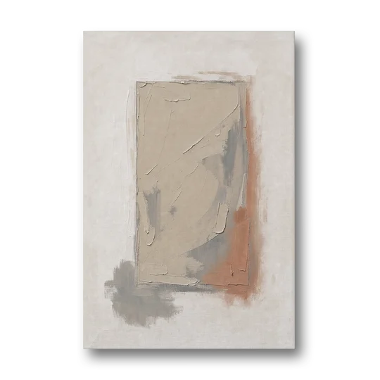 Plaster Texture Wall Art with Terracotta Shadow - Canvas Wall Art - Front