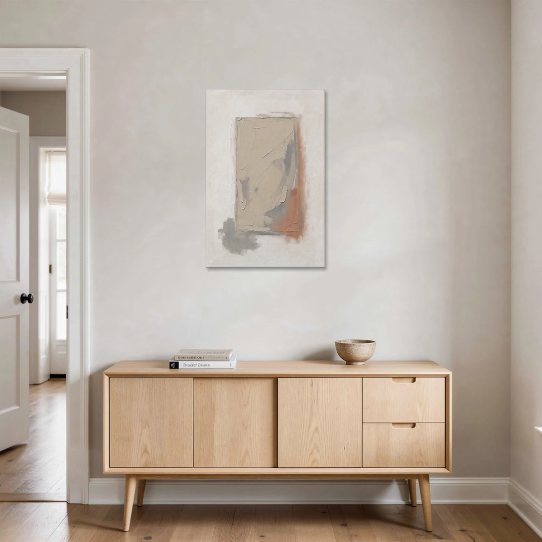 Plaster Texture Wall Art with Terracotta Shadow - Canvas Wall Art - Coffee Table - 24x36