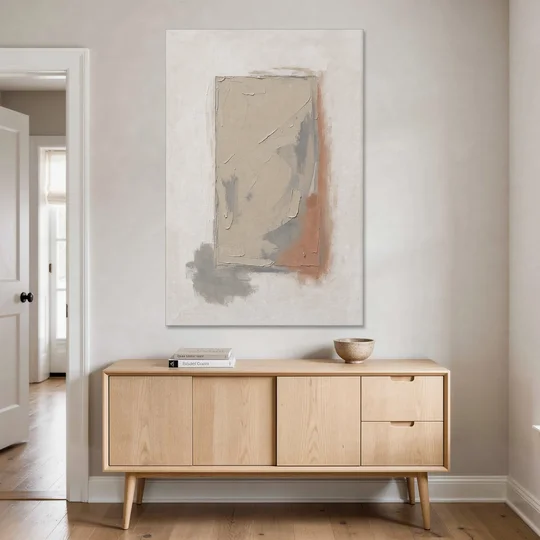 Plaster Texture Wall Art with Terracotta Shadow - Canvas Wall Art - Coffee Table - 40x60