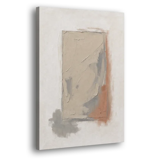 Plaster Texture Wall Art with Terracotta Shadow - Canvas Wall Art - Side