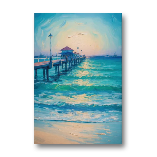 Playa del Carmen Pier - Canvas Wall Art - Front