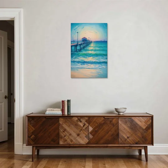Playa del Carmen Pier - Canvas Wall Art - Coffee Table - 24x36