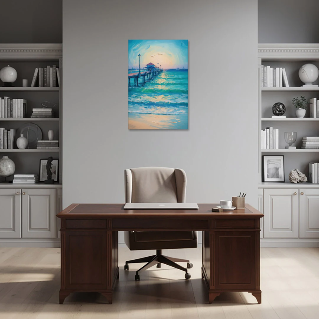 Playa del Carmen Pier - Canvas Wall Art - Office - 24x36