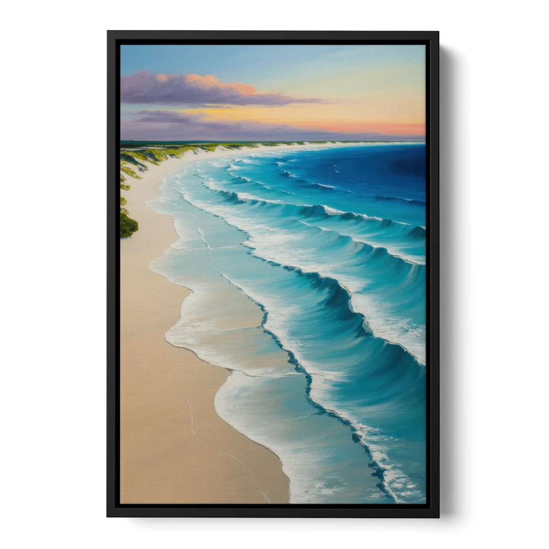 Playa Delfines Overlook - Black Framed Canvas Wall Art - Front