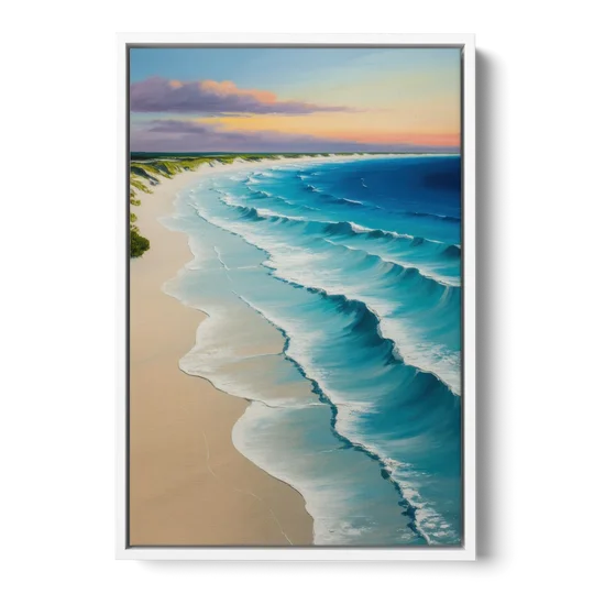 Playa Delfines Overlook - White Framed Canvas Wall Art - Front