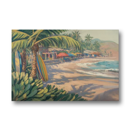 Playa Sayulita Palms - Canvas Wall Art - Front