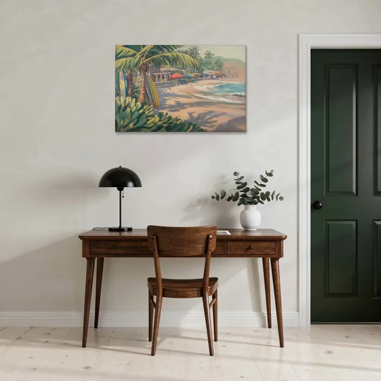 Playa Sayulita Palms - Canvas Wall Art - Office - 36x24