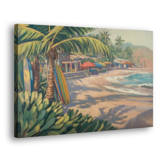Playa Sayulita Palms - Canvas Wall Art - Side