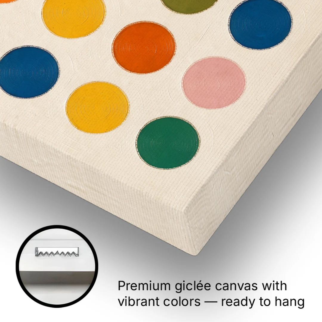 Playroom Wall Art with Twenty-Four Painted Dots - Canvas Wall Art - Gallery Wrap Corner
