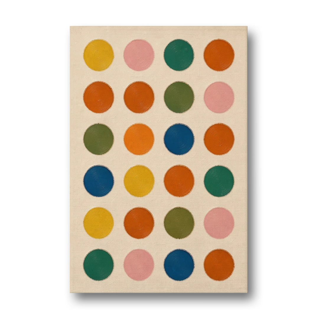 Playroom Wall Art with Twenty-Four Painted Dots - Canvas Wall Art - Front